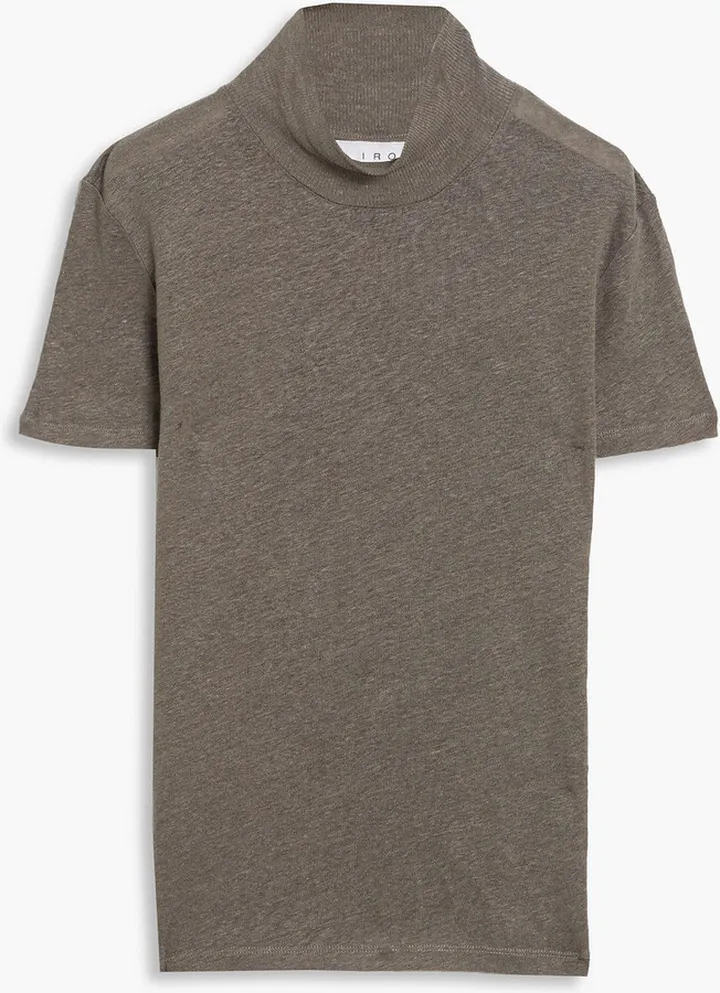 Wake linen-jersey turtleneck top
