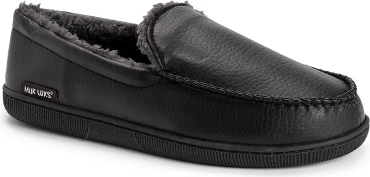 MUK LUKS Men's Slippers-Black M