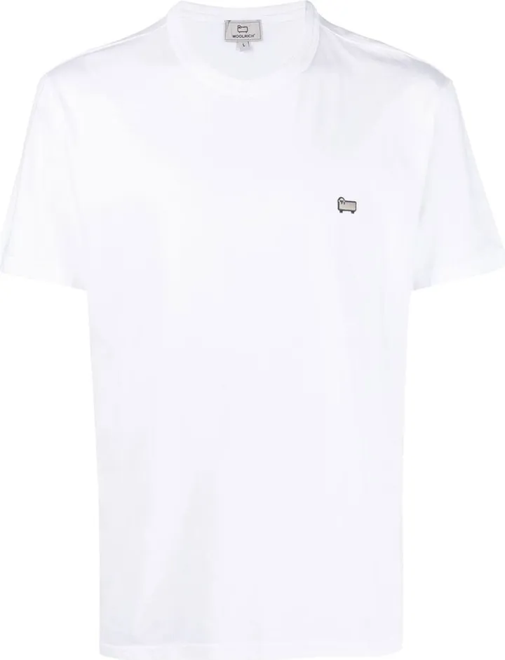 sheep-embroidered short-sleeve T-shirt