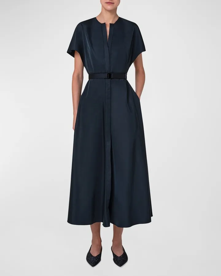 Belted Kimono Midi Dress