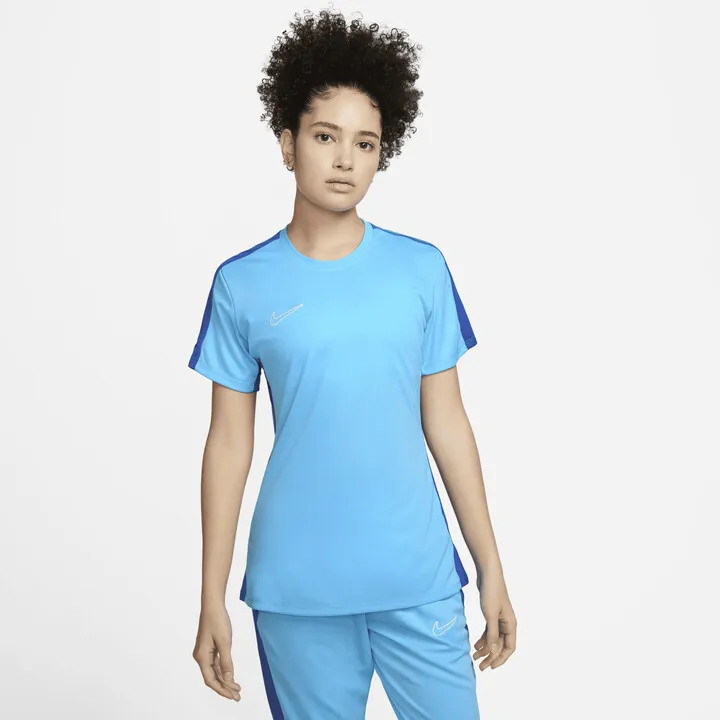 Nike Women's Dri-FIT Academy Short-Sleeve Soccer Top in Blue