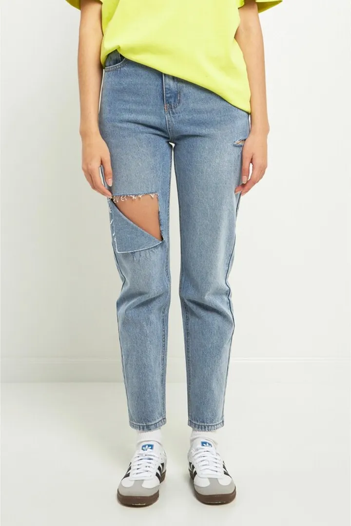 Women's High Waist Ripped Jeans