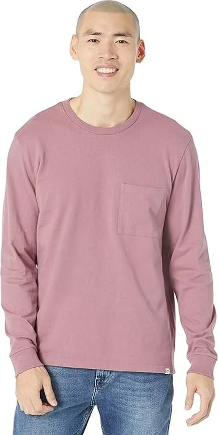 Madewell Relaxed Long Sleeve Tee (Frosty Mauve) Men's Clothing