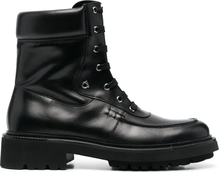 Lace-Up Leather Combat Boots