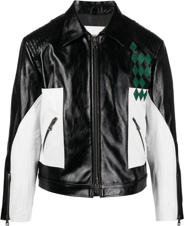 Panelled Leather Jacket