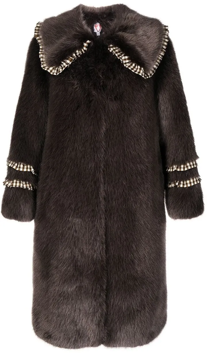 Brandy faux-fur coat