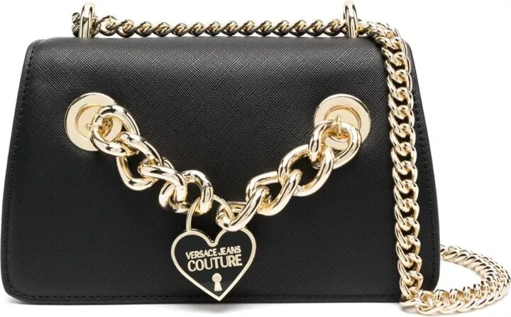 Logo-Charm Chain-Embellished Crossbody Bag