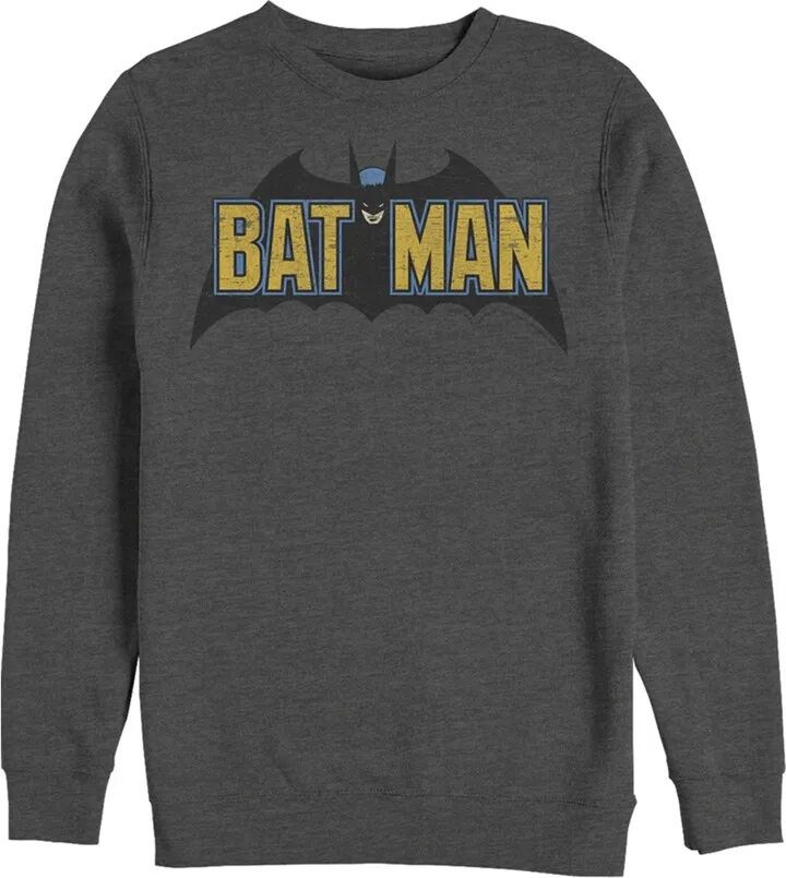 Men's Batman Caped Crusader Logo Sweatshirt - Charcoal Heather - Large