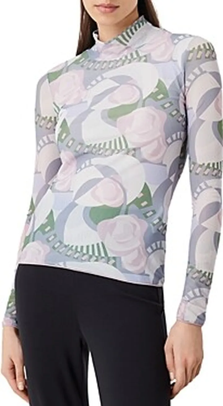 Emporio Armani Emorio Turtleneck Floral Print Top