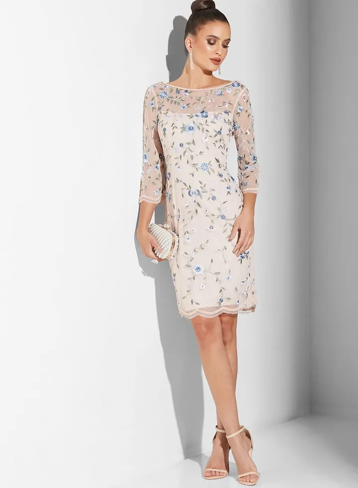 Crew Neck Printed Dress