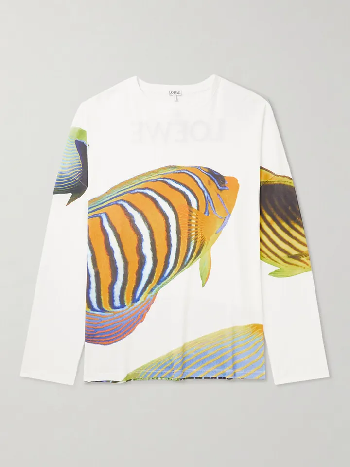 Logo-Embroidered Printed Cotton-Jersey T-Shirt