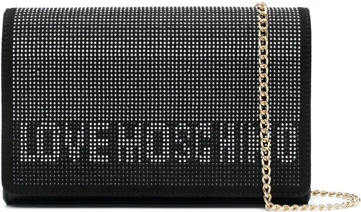 Stud-Embellished Logo Crossbody Bag