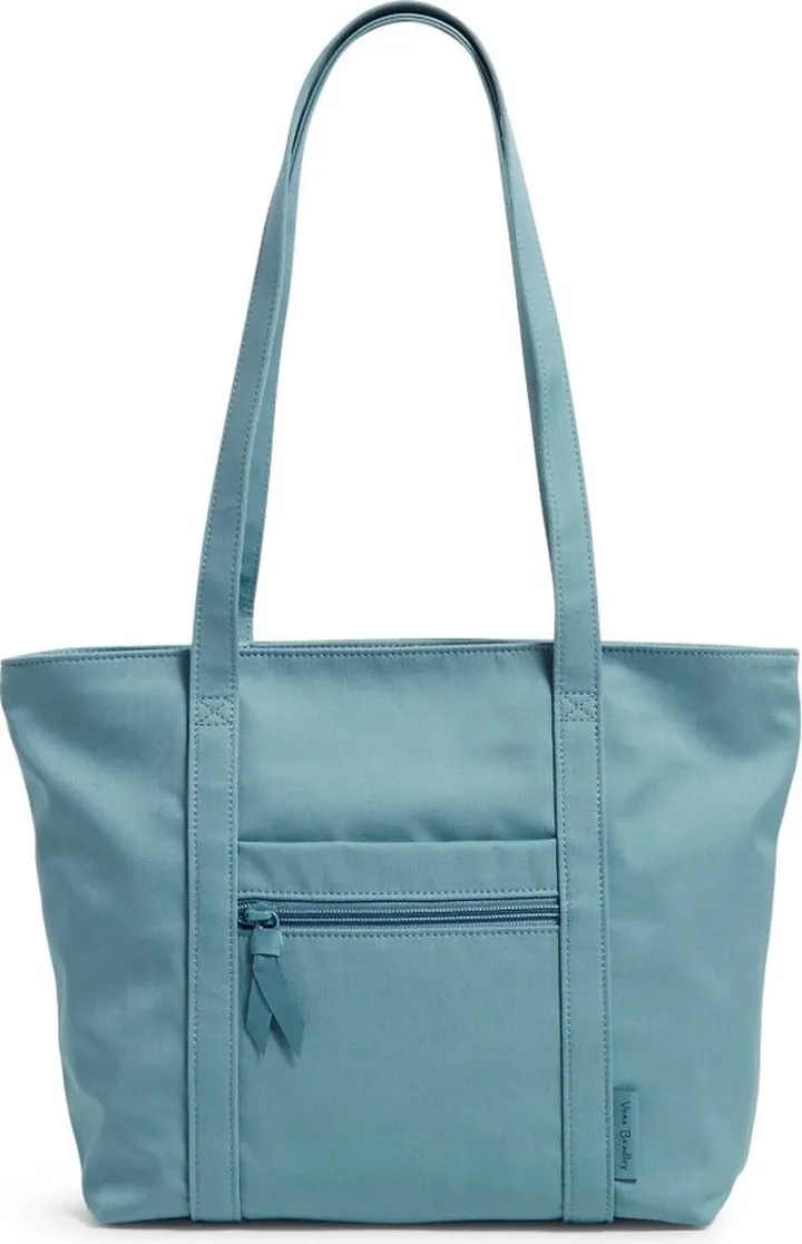 Vera Bradley Women's Recycled Cotton Small Vera Tote Bag Reef Water Blue
