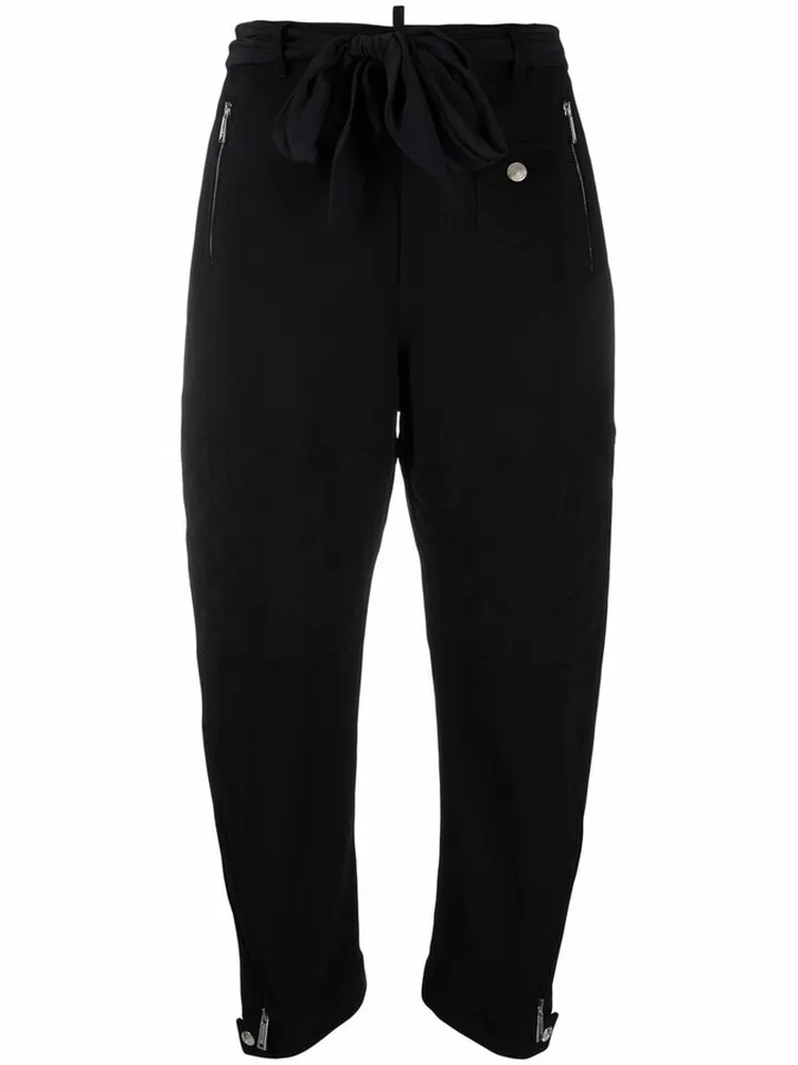Cropped Quilted Track Pants