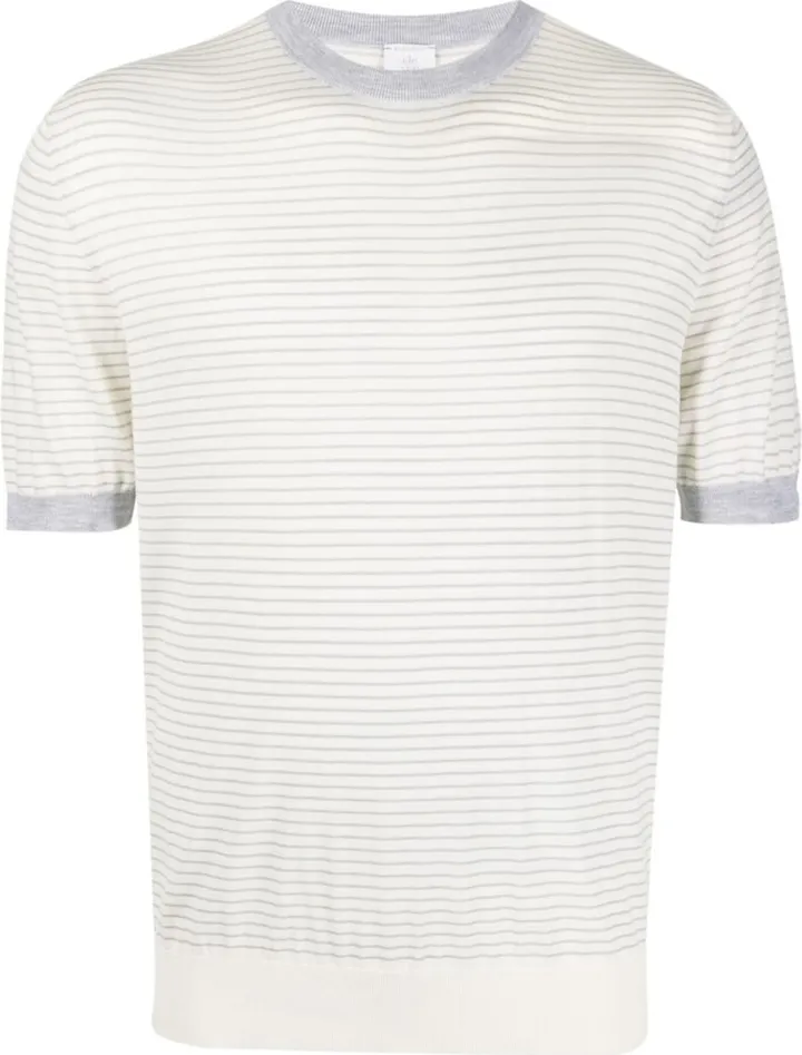 striped fine knit T-shirt