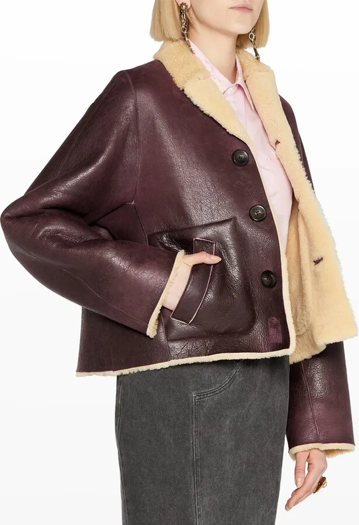 Single-Breasted Lamb Shearling Jacket