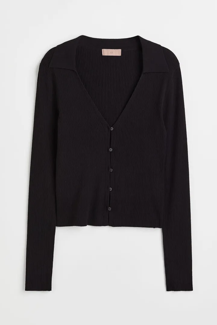 Rib-knit Cardigan