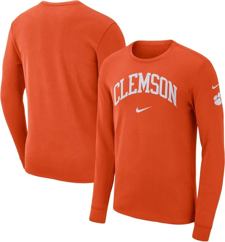 Men's Nike Orange Clemson Tigers Arch 2-Hit Long Sleeve T-shirt