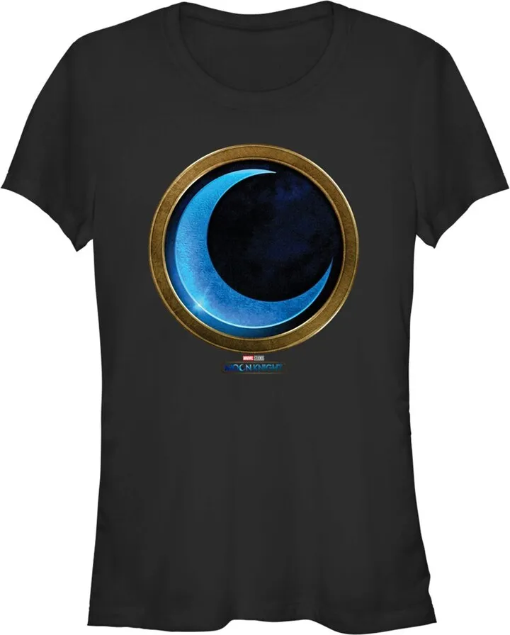Junior's Marvel: Moon Knight Gold and Blue Symbol T-Shirt - Black - Small