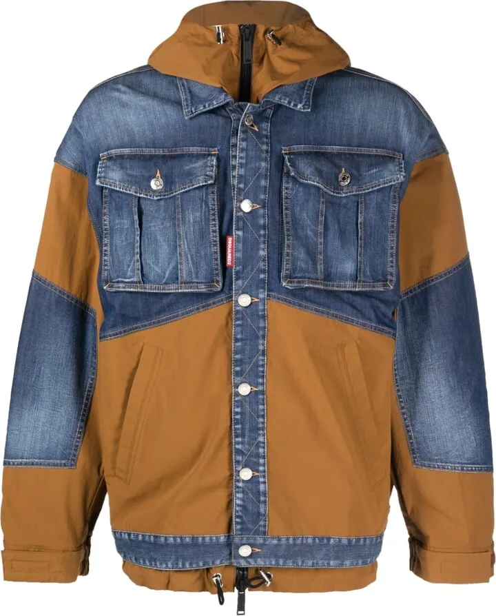 Panelled-Design Denim Jacket