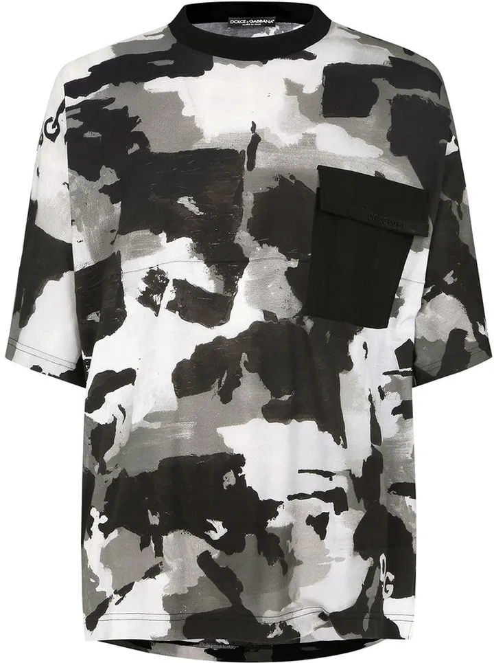 camouflage-pattern crew-neck T-shirt