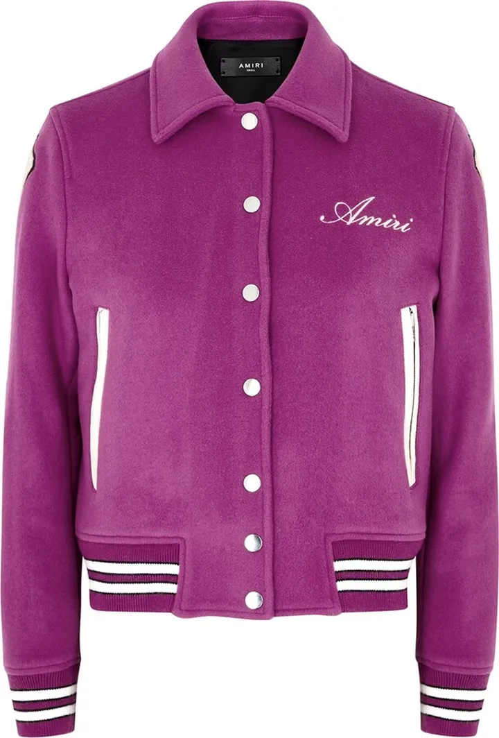 Amiri Bones Wool-blend Varsity Jacket
