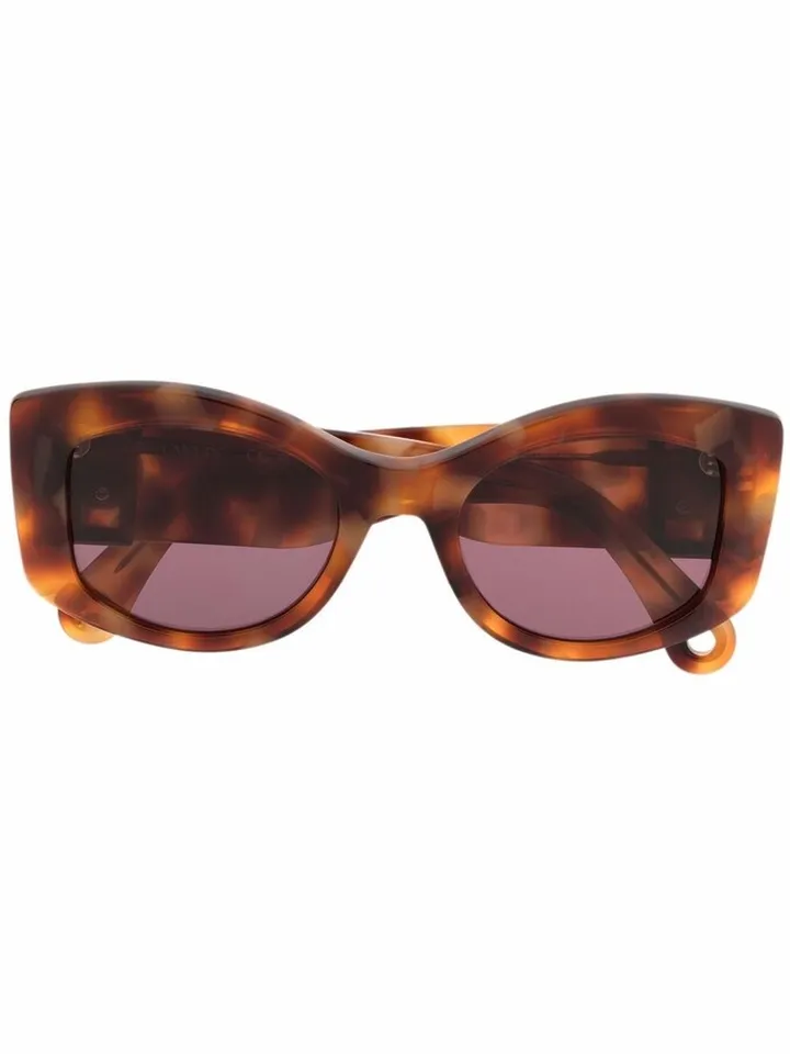 Tortoiseshell-Effect Oversize-Frame Sunglasses