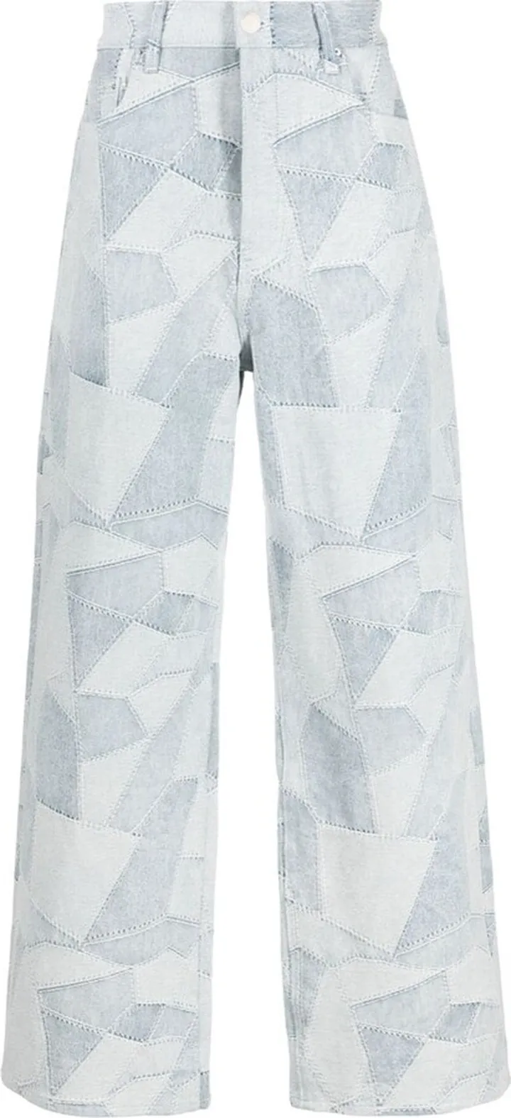 Patchwork Wide-Leg Jeans