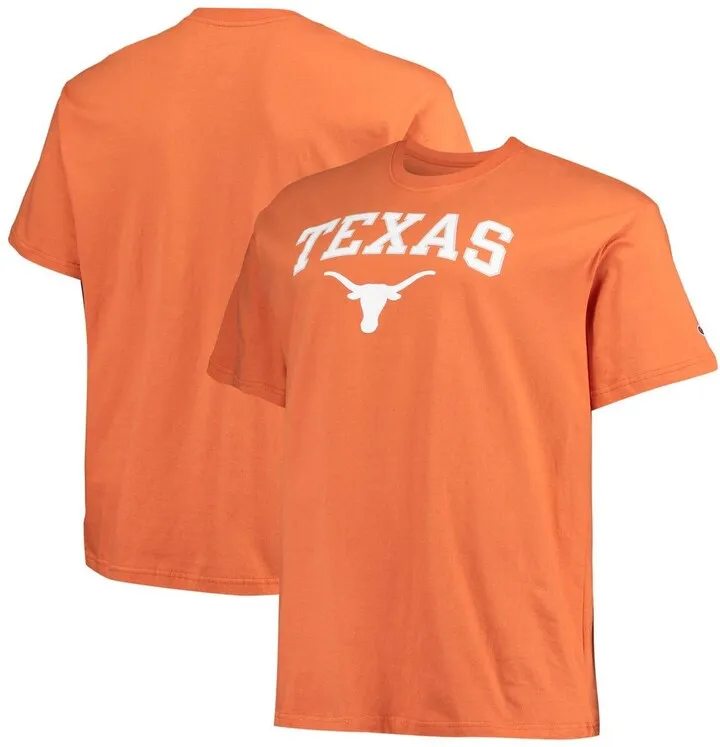 Men's Champion Texas Orange Texas Longhorns Big and Tall Arch Over Wordmark T-shirt