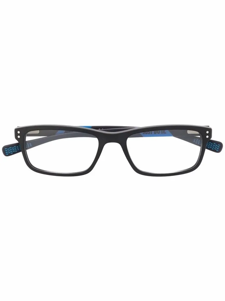 Swoosh-Logo Square-Frame Eyeglasses