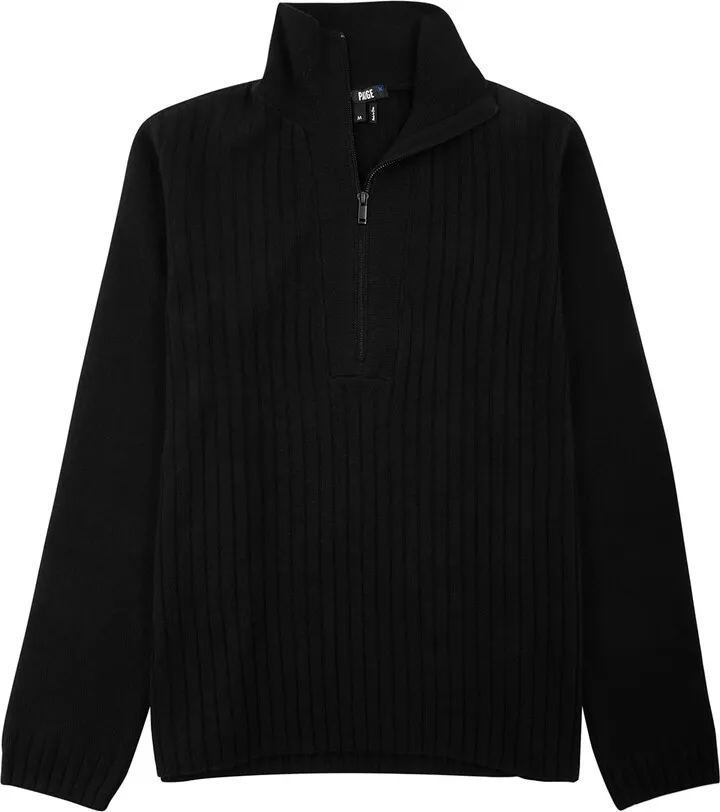 Paige O'Brian Wool-blend Half-zip Jumper