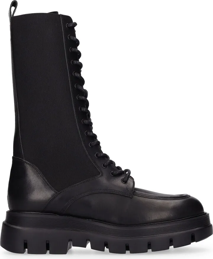 55mm Merlo leather combat boots