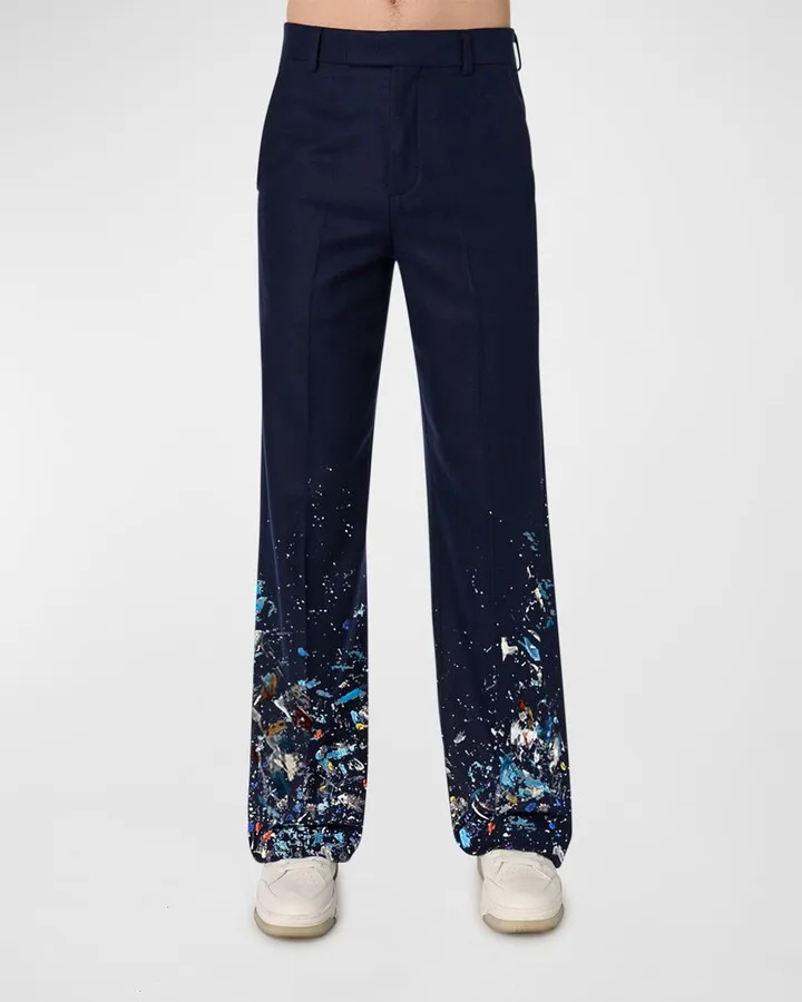 Men's Flannel Paint-Splatter Pants
