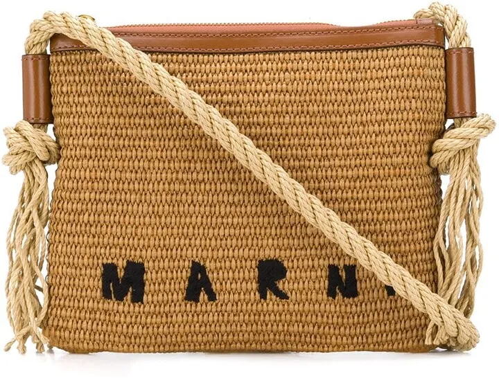 Marcel woven logo shoulder bag