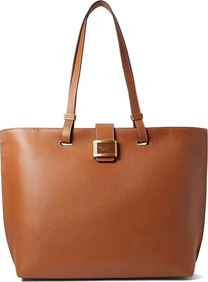 Kate Spade New York Katy Textured Leather Large Work Tote (Allspice Cake) Tote Handbags