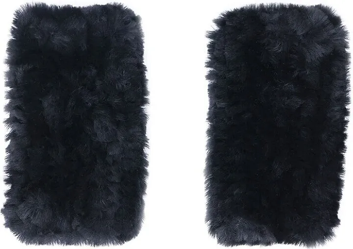 Knitted Shearling Fingerless Gloves