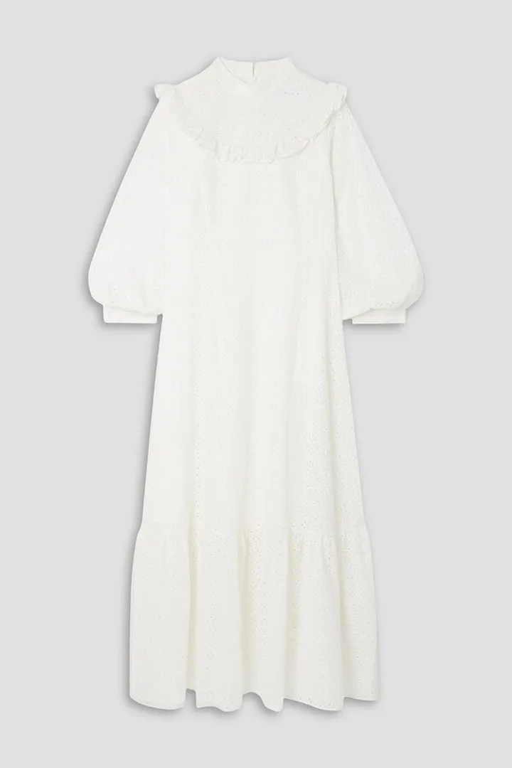 + The Vanguard Miss Celie ruffled broderie anglaise cotton maxi dress