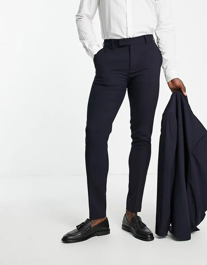 ASOS DESIGN skinny suit pants in navy