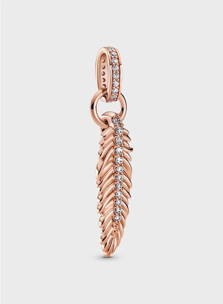 Sparkling Feather Dangle Charm