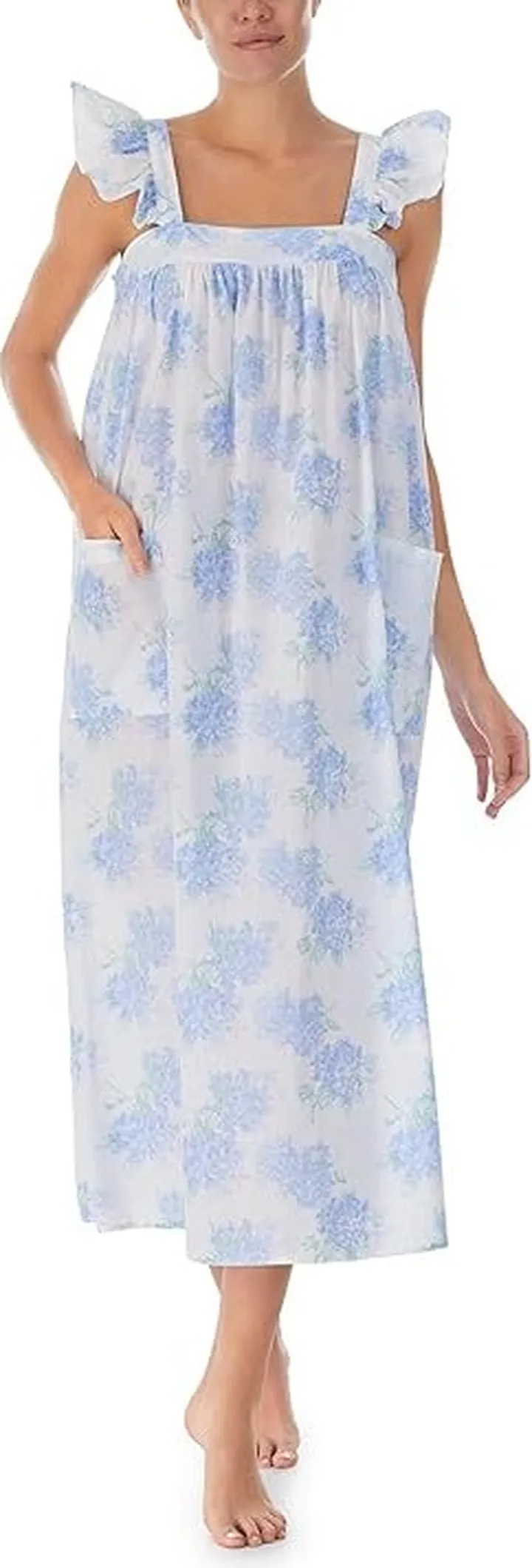 Eileen West Flutter Sleeve Ballet Gown (Blue Hydrangea) Women's Pajama