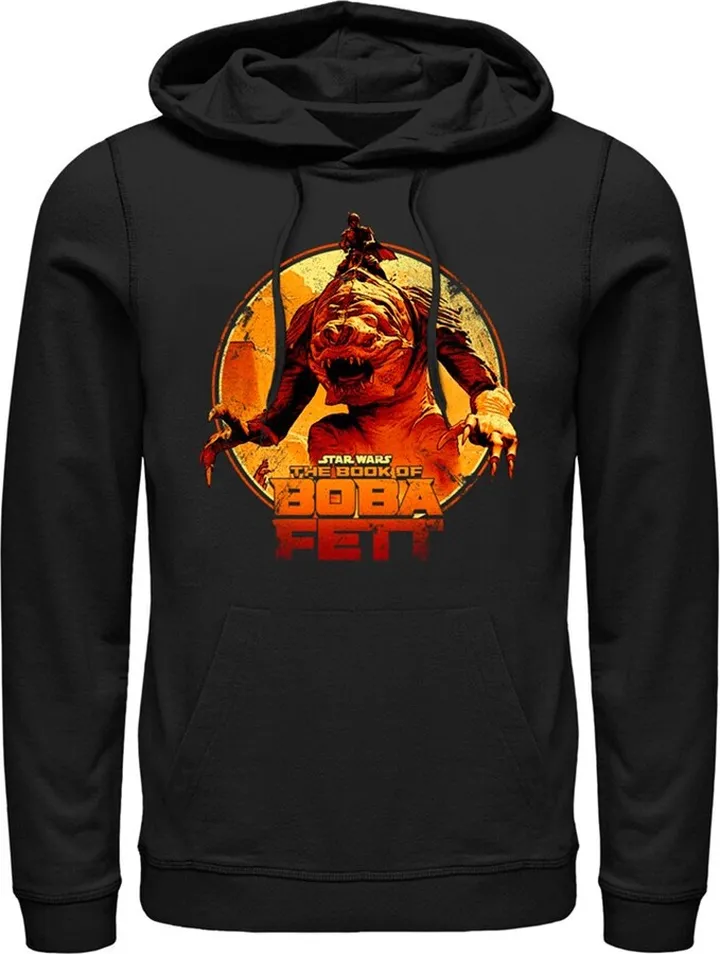 Men's Star Wars: The Book of Boba Fett Riding the Rancor Pull Over Hoodie - Black - Small