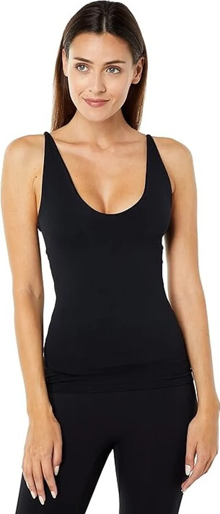 Free People Seamless V-Neck Cami (Black) Women's Clothing