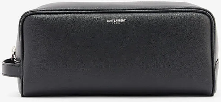 Mens Nero Logo-embossed Leather Pouch