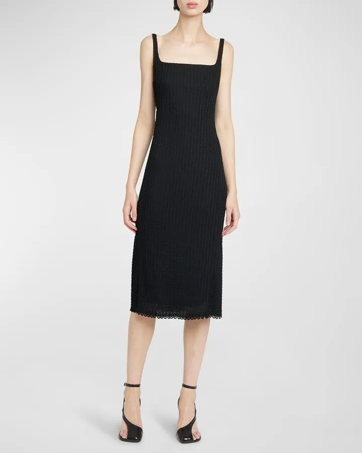 Deban Rib-Knit Midi Dress