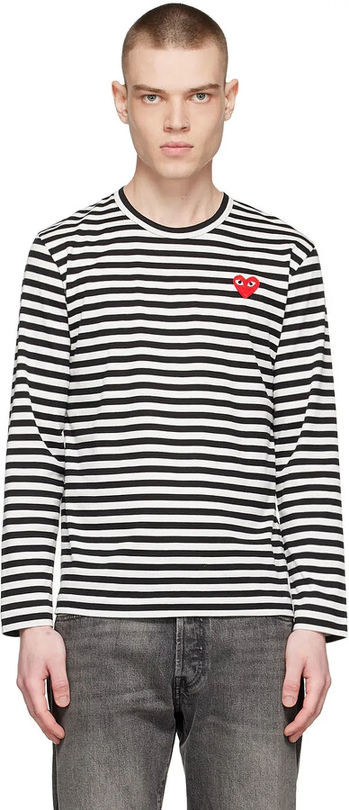 Comme des Garçons Play Black Cotton Long Sleeve T-Shirt