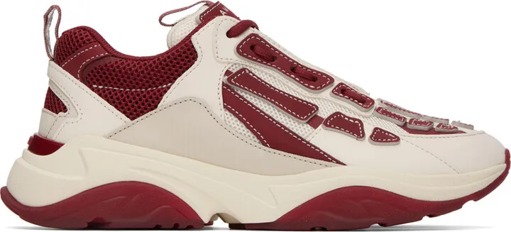 AMIRI Red & White Bone Runner Low-Top Sneakers
