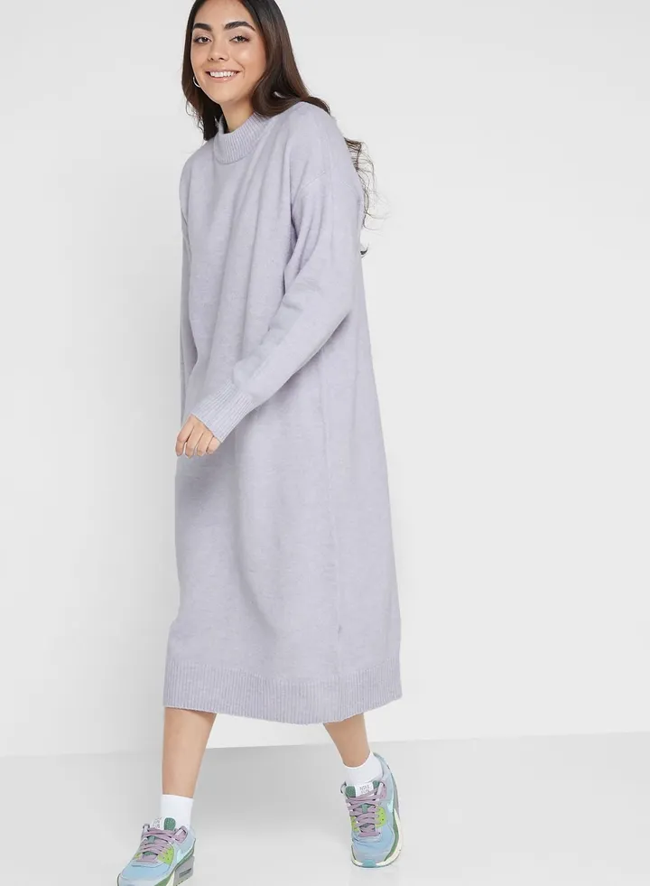 Puff Sleeve Knitted Dress