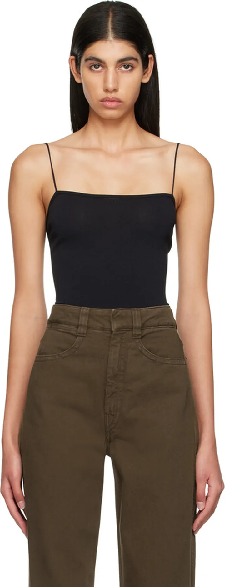 LEMAIRE Black Darted Camisole