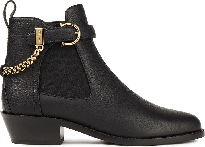 Ardisie embellished pebbled-leather ankle boots