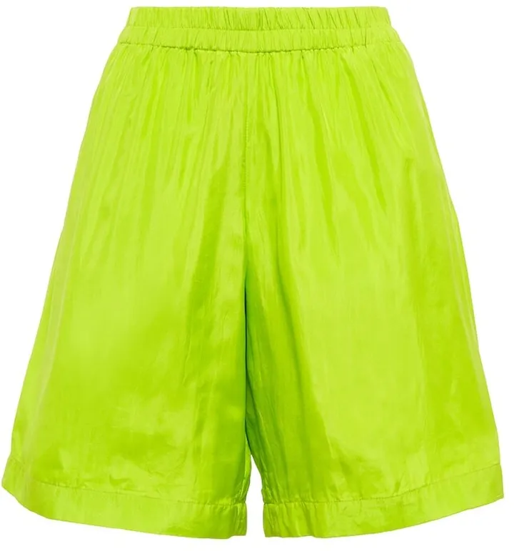 High-rise cotton and silk shorts